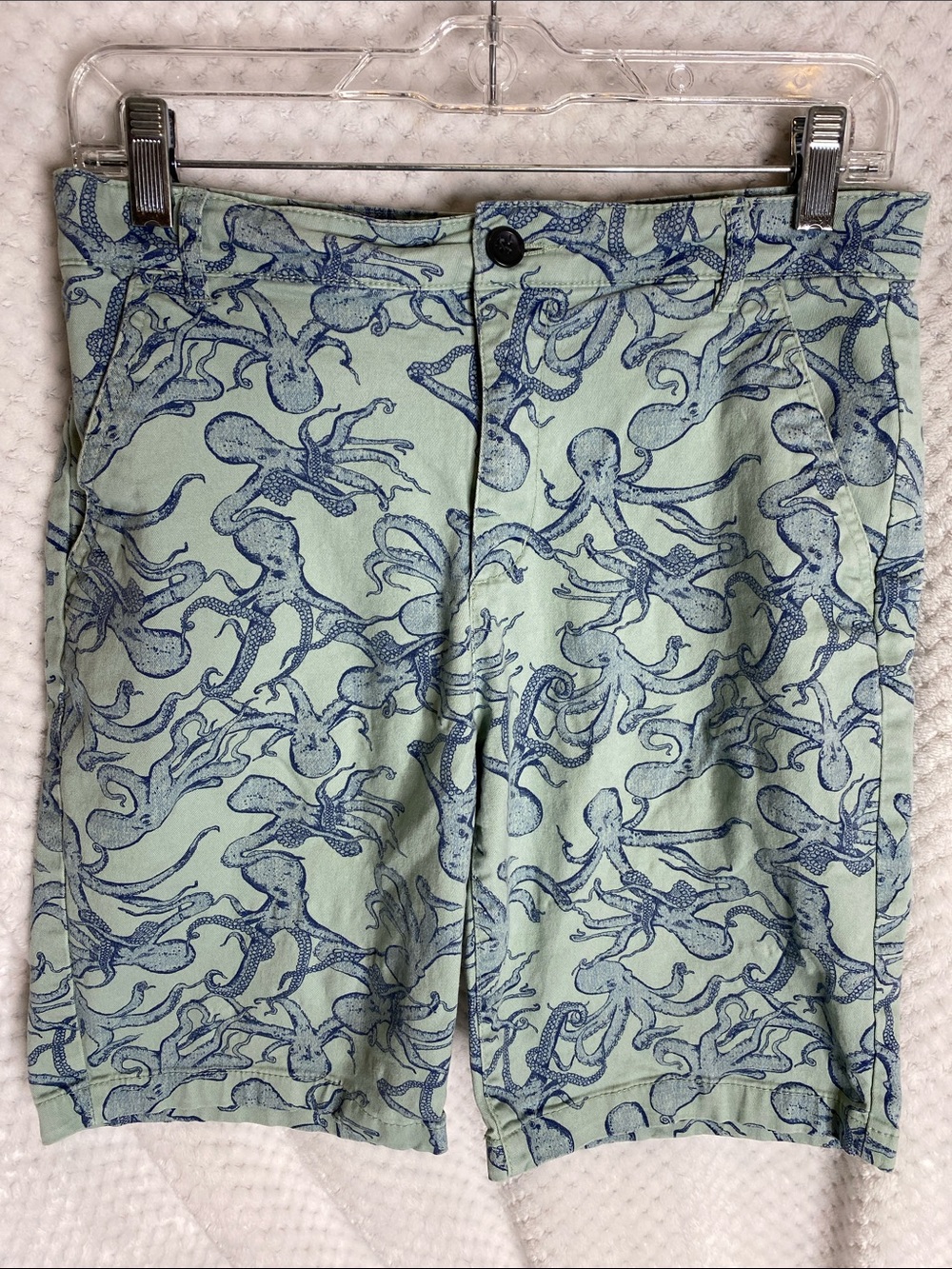 Old Navy boys Octopus Print Shorts Mint and Blue